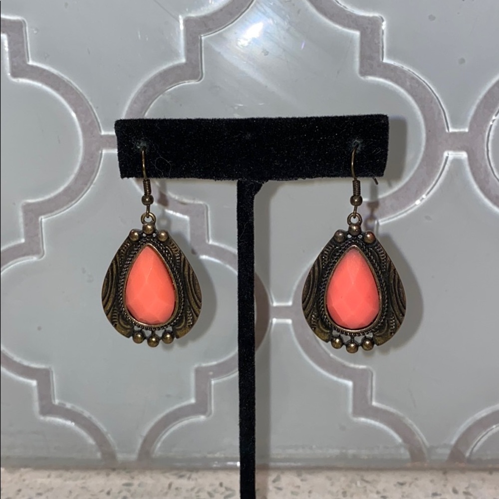 Antique Gold Coral Earrings